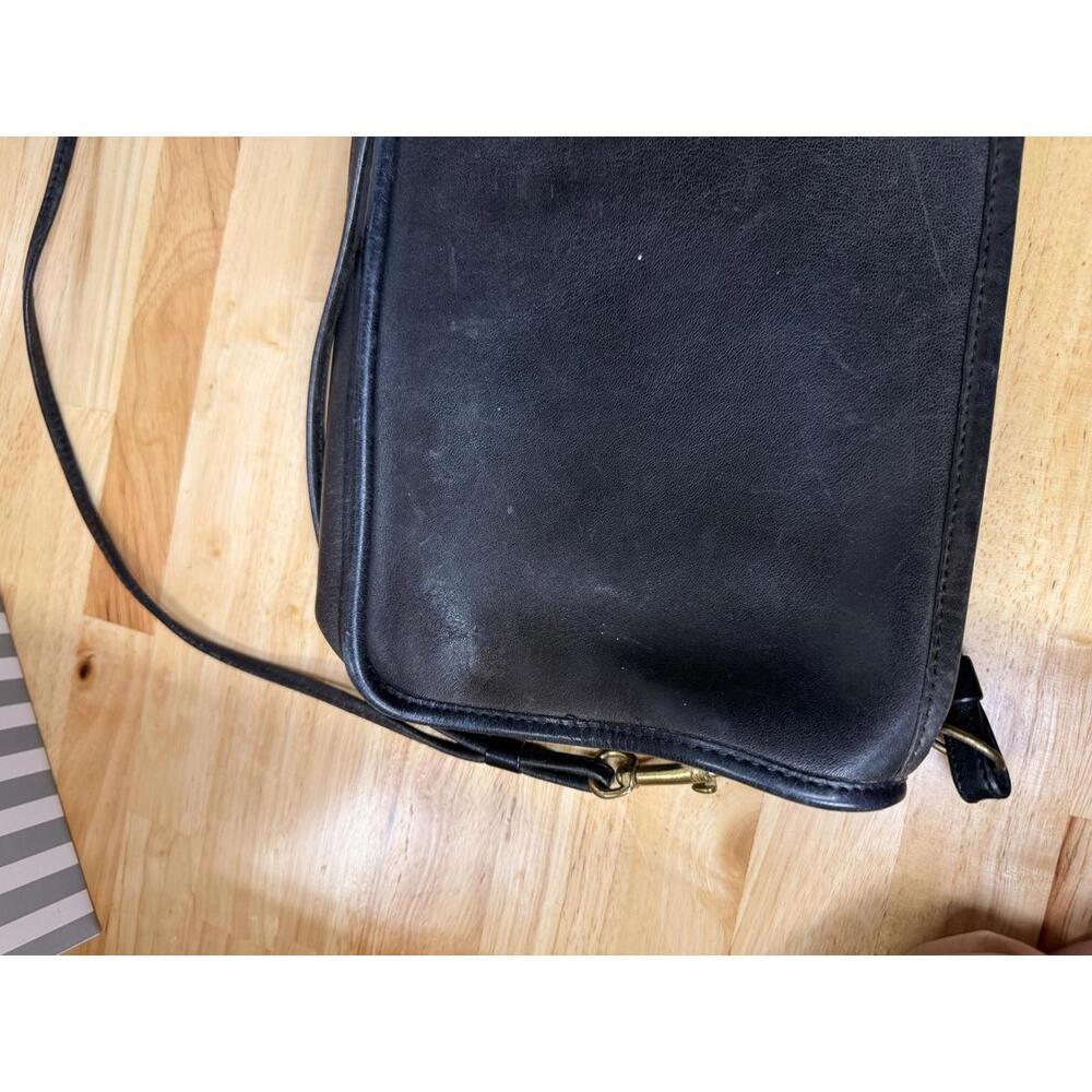 Early NYC Vintage Coach Black Leather Crossbody Bag USA Made - Picture 6 of 7
